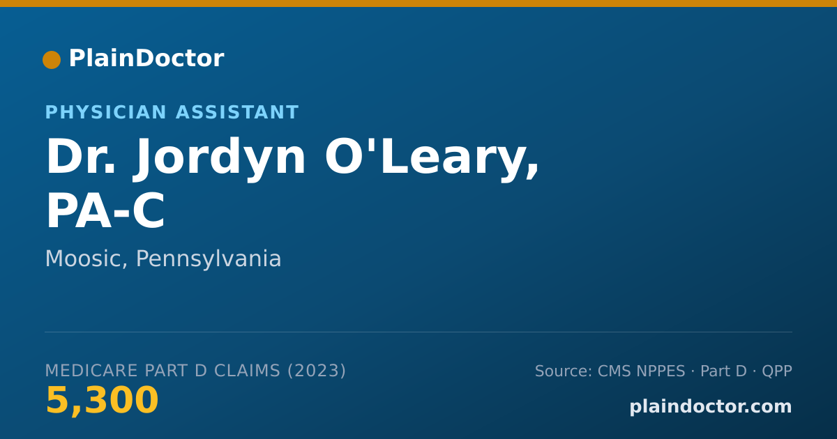 Shareable card for Jordyn O'Leary, PA-C - Physician Assistant, Moosic, PA