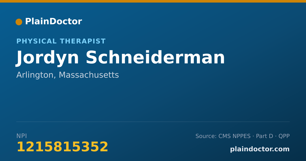 Shareable card for Jordyn Schneiderman - Physical Therapist, Arlington, MA