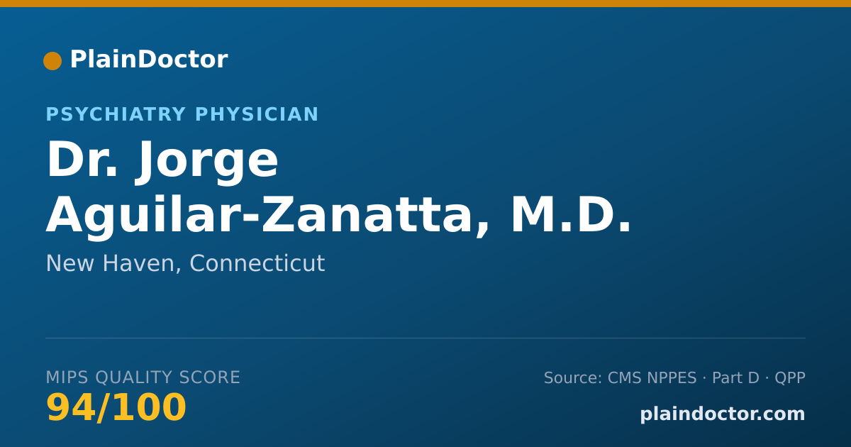 Shareable card for Jorge Aguilar-Zanatta, M.D. - Psychiatry Physician, New Haven, CT