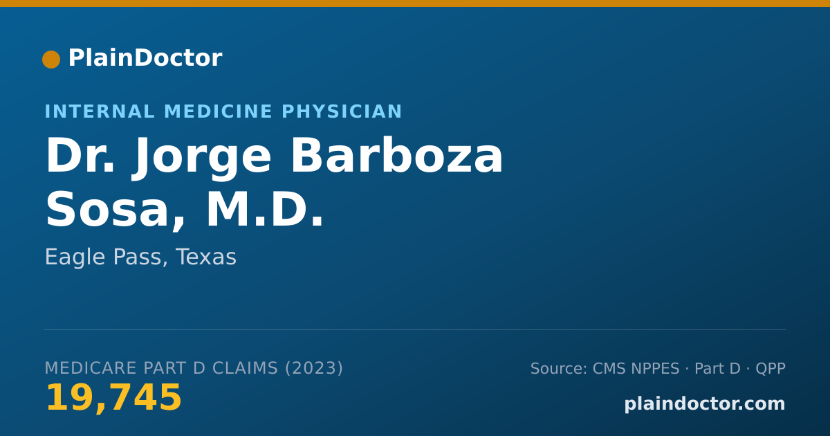 Shareable card for Jorge Barboza Sosa, M.D. - Internal Medicine Physician, Eagle Pass, TX