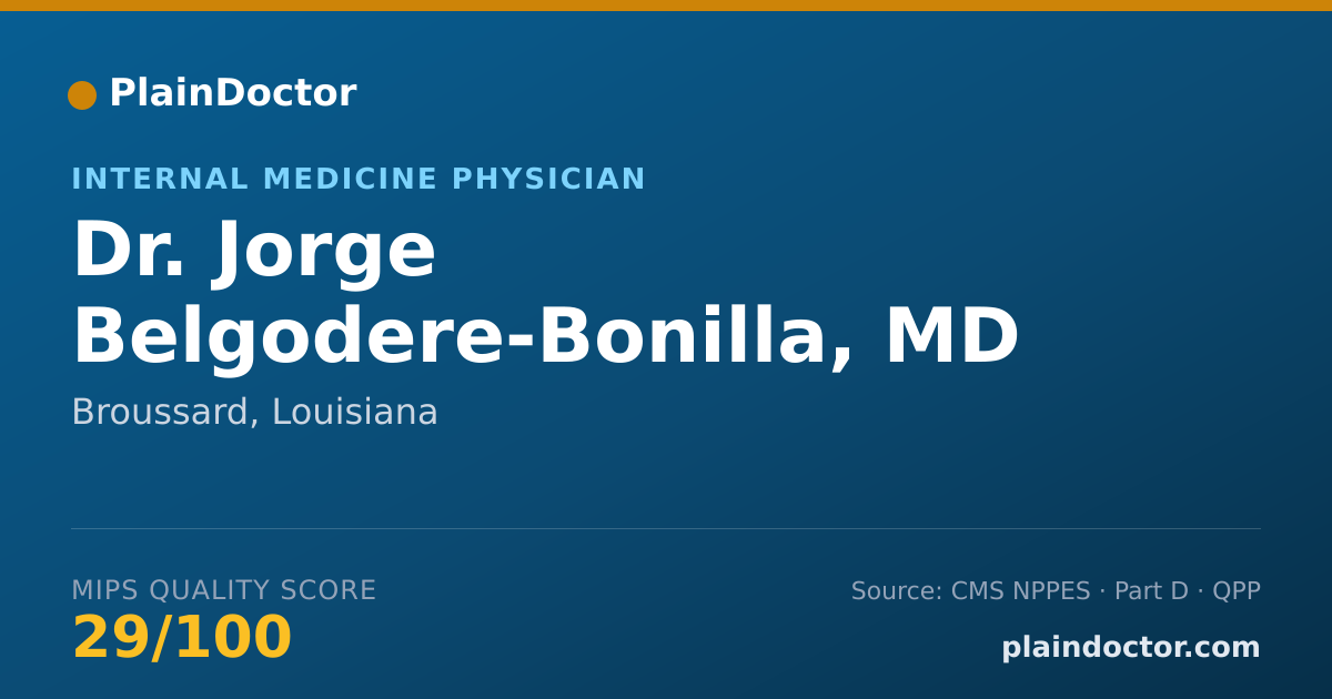 Shareable card for Jorge Belgodere-Bonilla, MD - Internal Medicine Physician, Broussard, LA