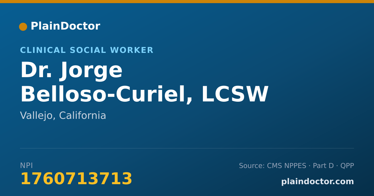 Shareable card for Jorge Belloso-Curiel, LCSW - Clinical Social Worker, Vallejo, CA