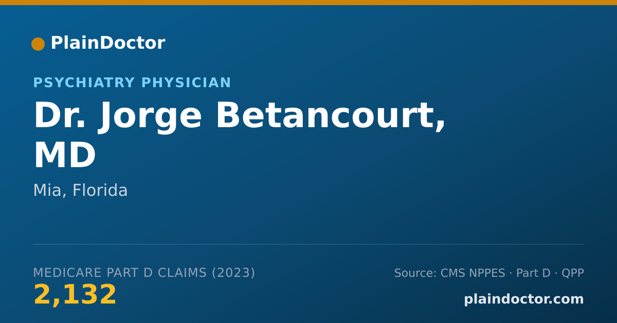 Shareable card for Jorge Betancourt, MD - Psychiatry Physician, Mia, FL
