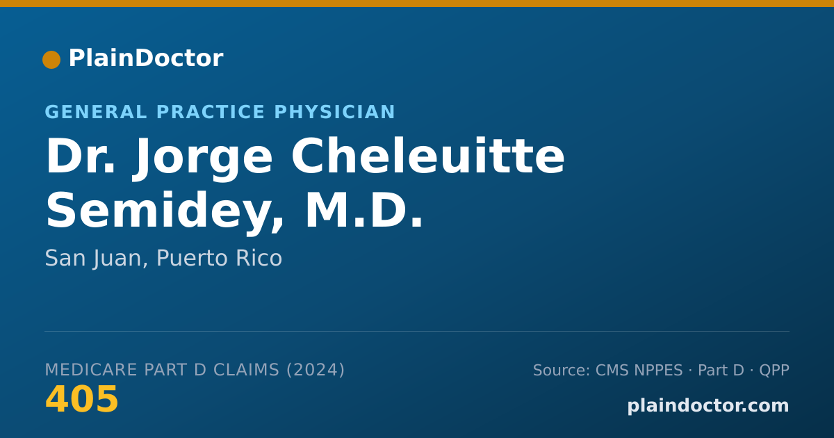 Shareable card for Jorge Cheleuitte Semidey, M.D. - General Practice Physician, San Juan, PR
