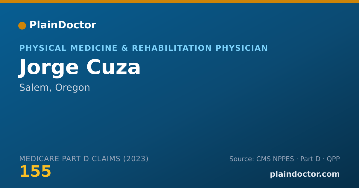 Shareable card for Jorge Cuza - Physical Medicine & Rehabilitation Physician, Salem, OR