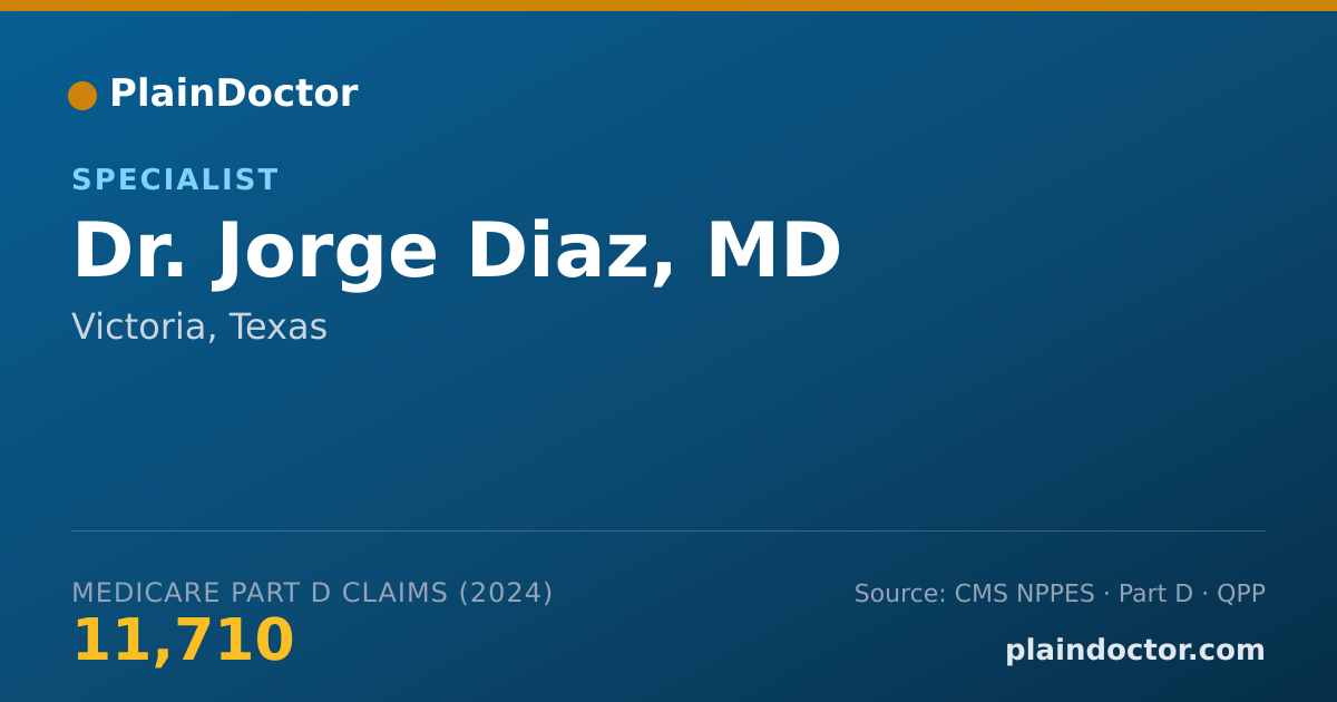 Shareable card for Jorge Diaz, MD - Specialist, Victoria, TX
