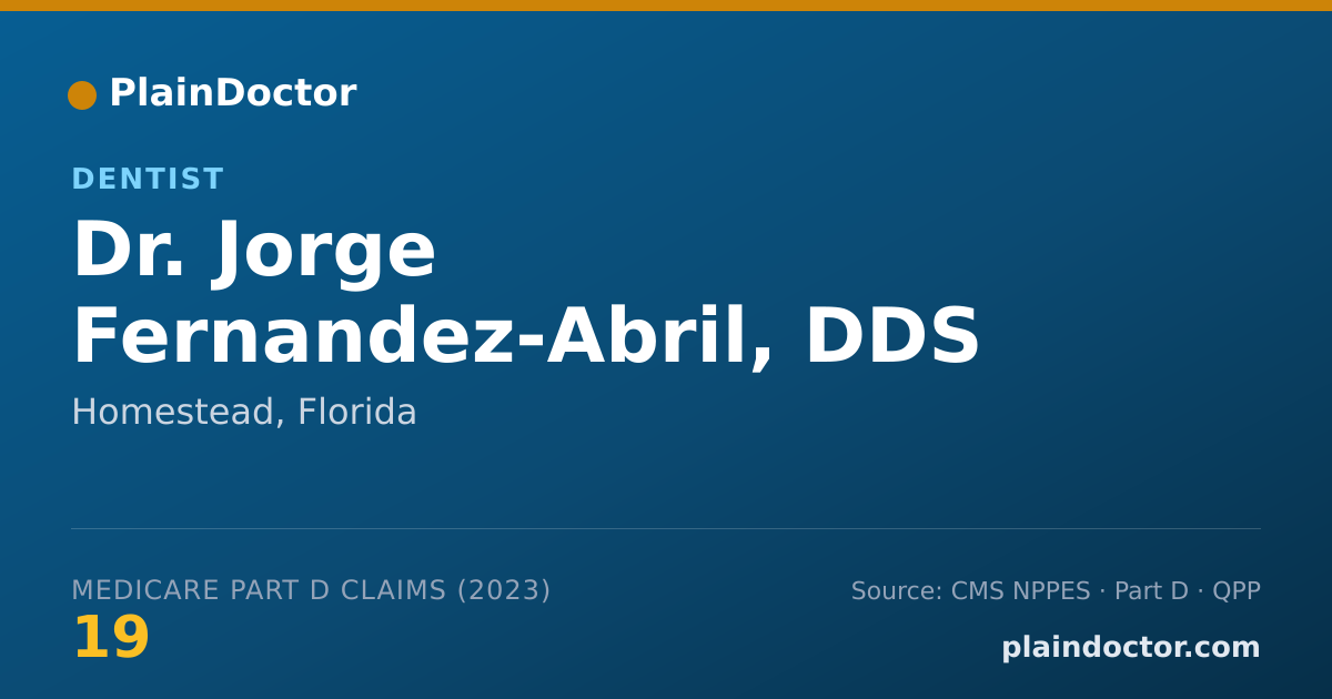 Shareable card for Jorge Fernandez-Abril, DDS - Dentist, Homestead, FL