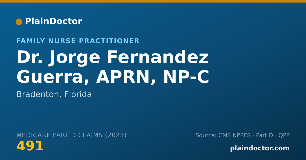 Shareable card for Jorge Fernandez Guerra, APRN, NP-C - Family Nurse Practitioner, Bradenton, FL