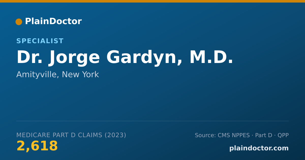 Shareable card for Jorge Gardyn, M.D. - Specialist, Amityville, NY