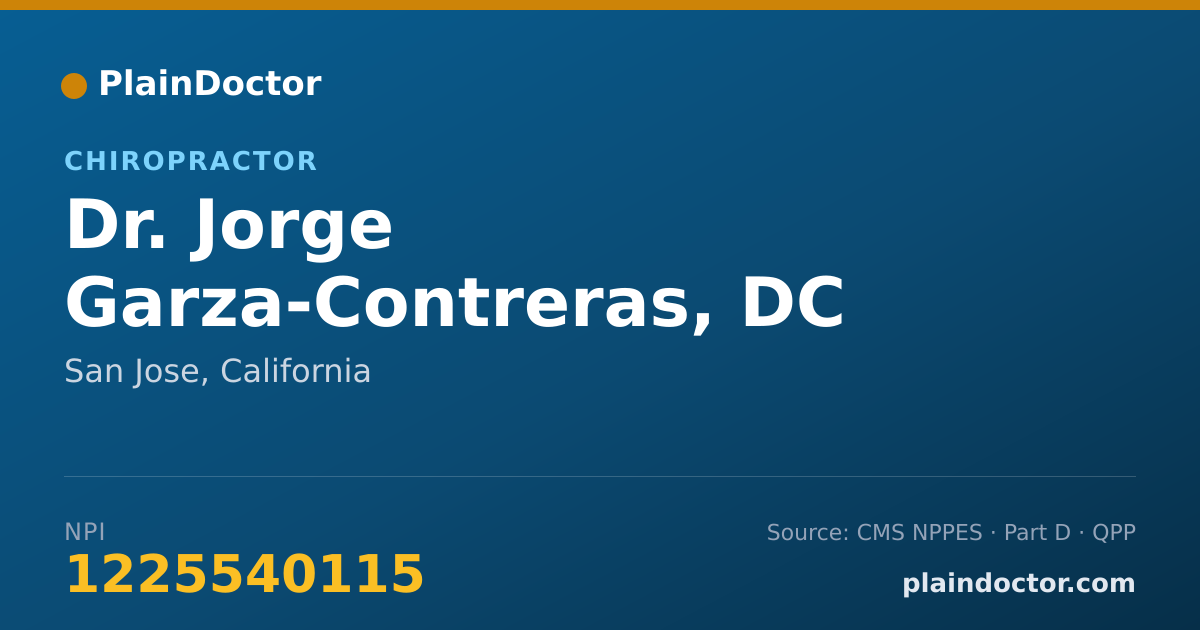 Shareable card for Jorge Garza-Contreras, DC - Chiropractor, San Jose, CA