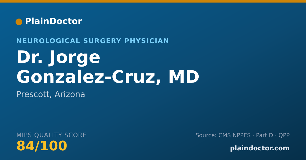 Shareable card for Jorge Gonzalez-Cruz, MD - Neurological Surgery Physician, Prescott, AZ