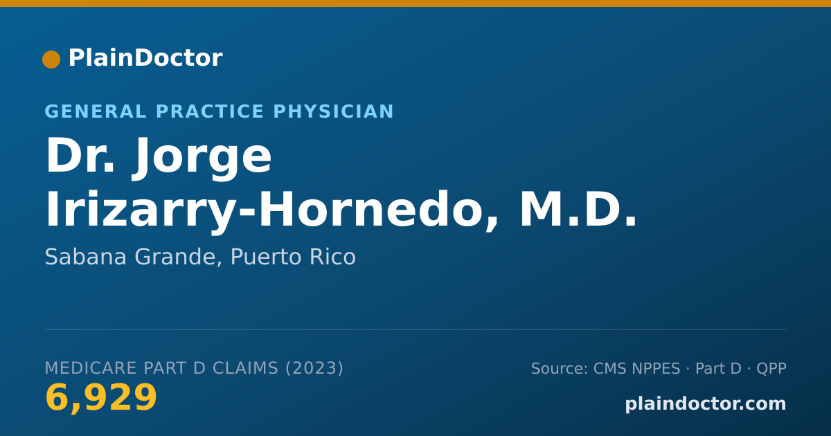 Shareable card for Jorge Irizarry-Hornedo, M.D. - General Practice Physician, Sabana Grande, PR