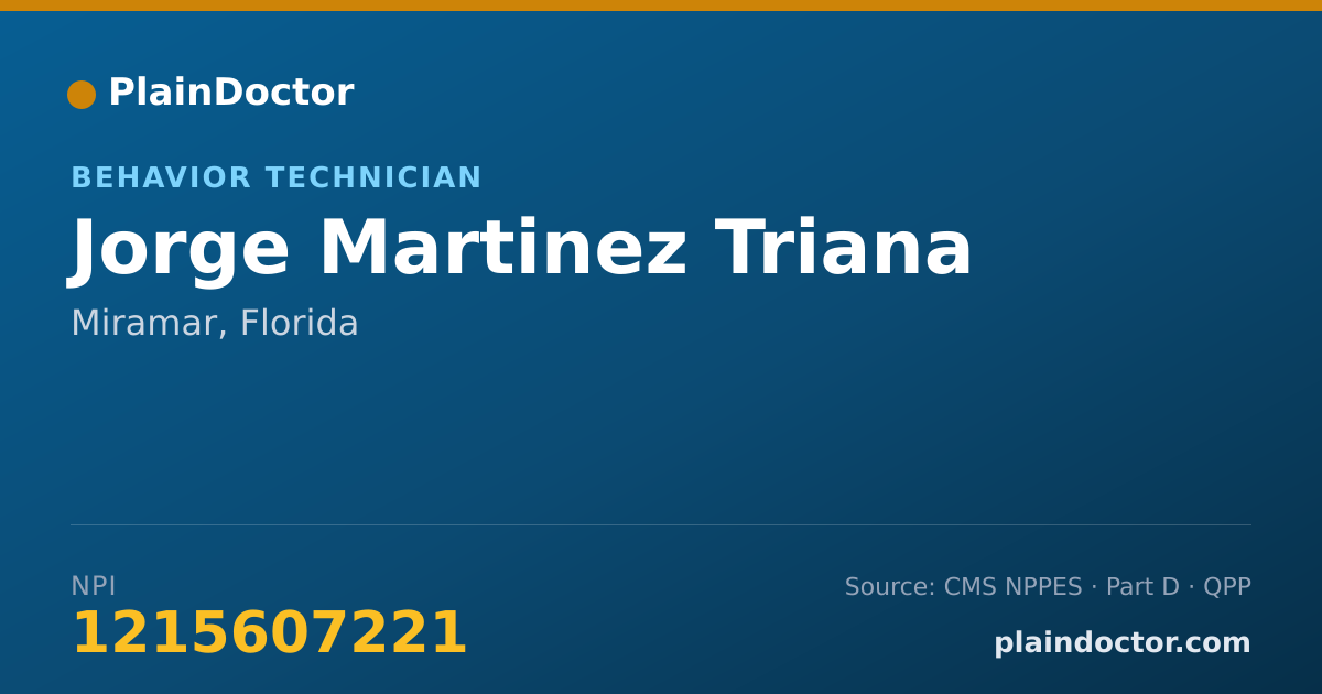 Shareable card for Jorge Martinez Triana - Behavior Technician, Miramar, FL