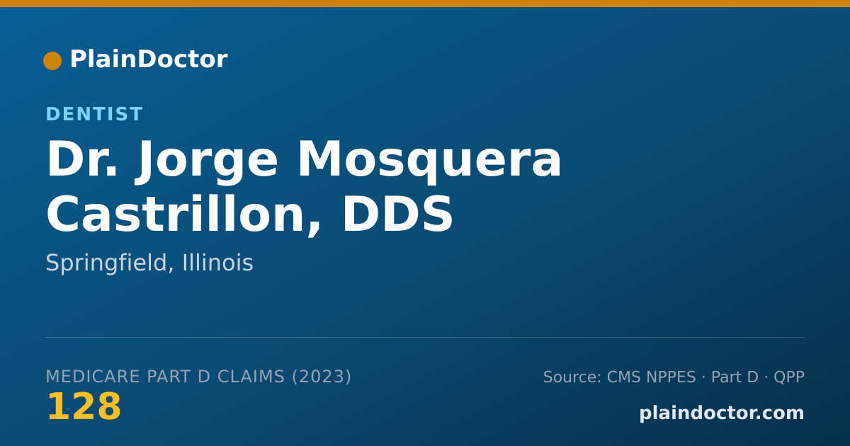 Shareable card for Jorge Mosquera Castrillon, DDS - Dentist, Springfield, IL