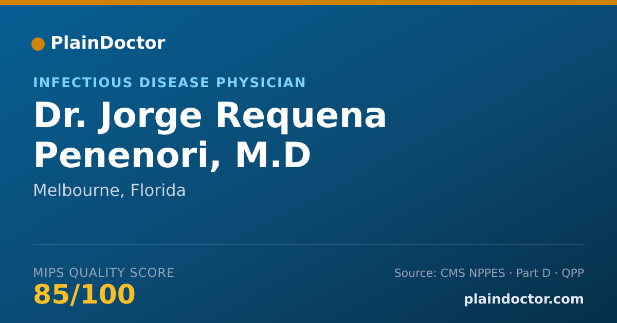 Shareable card for Jorge Requena Penenori, M.D - Infectious Disease Physician, Melbourne, FL