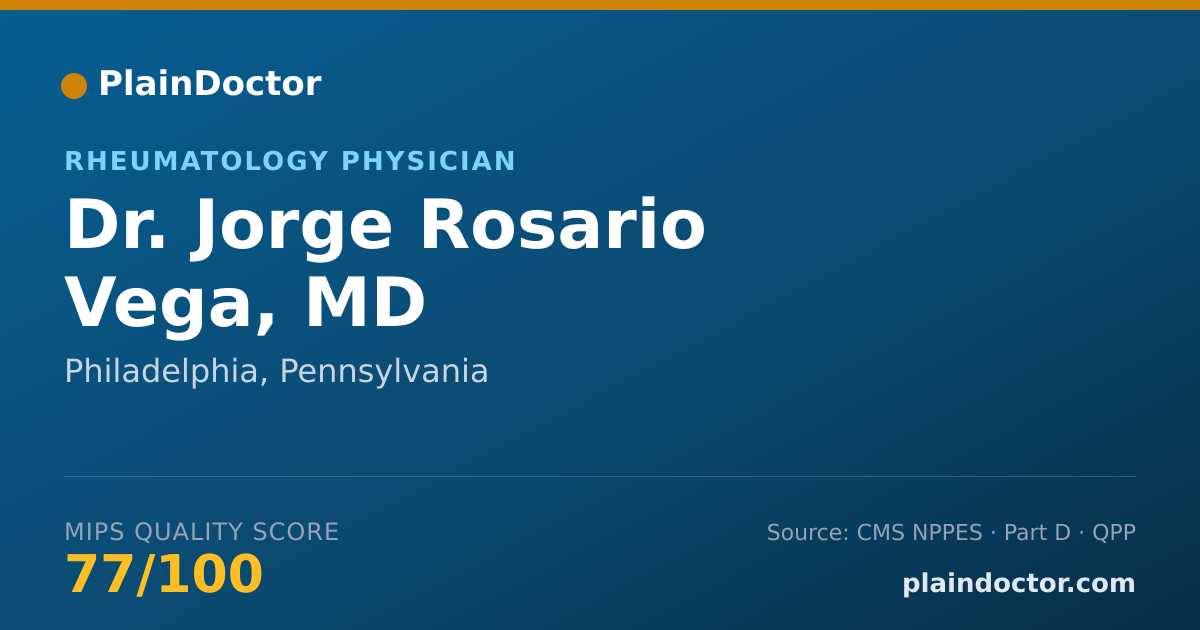 Shareable card for Jorge Rosario Vega, MD - Rheumatology Physician, Philadelphia, PA