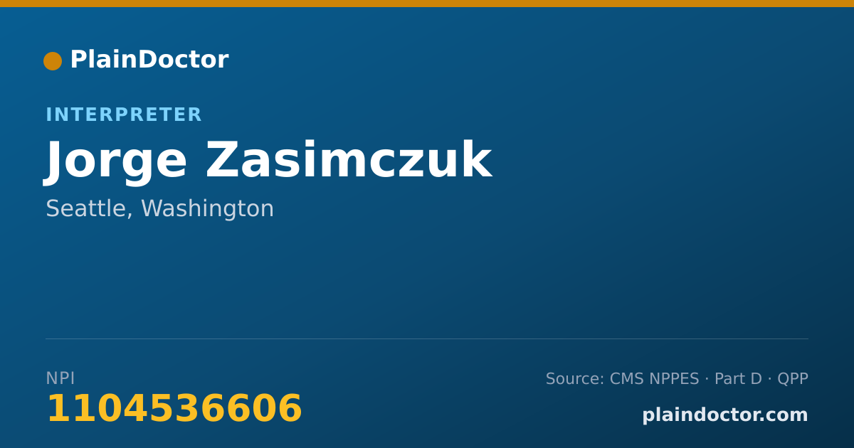 Shareable card for Jorge Zasimczuk - Interpreter, Seattle, WA