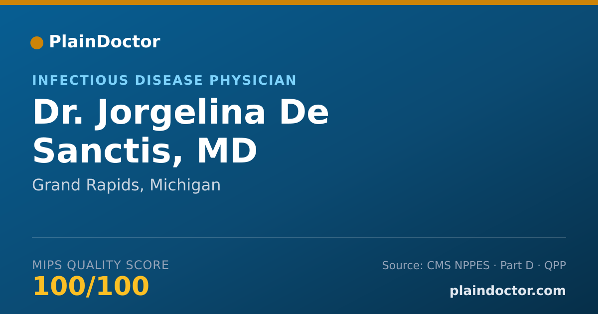 Shareable card for Jorgelina De Sanctis, MD - Infectious Disease Physician, Grand Rapids, MI