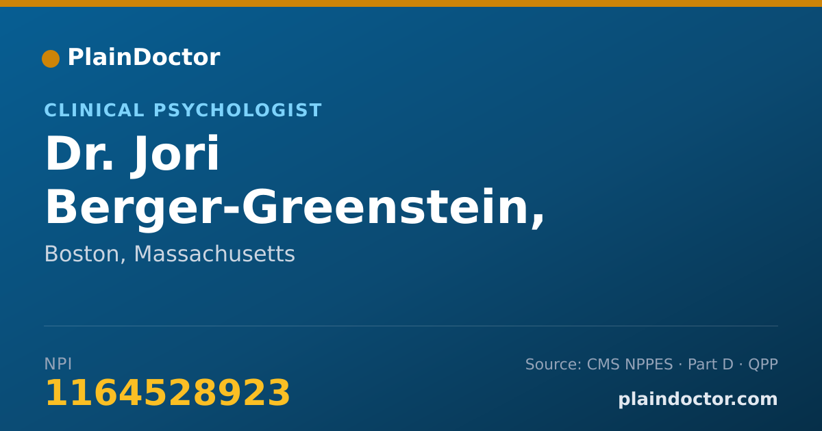 Shareable card for Jori Berger-Greenstein, PH.D. - Clinical Psychologist, Boston, MA