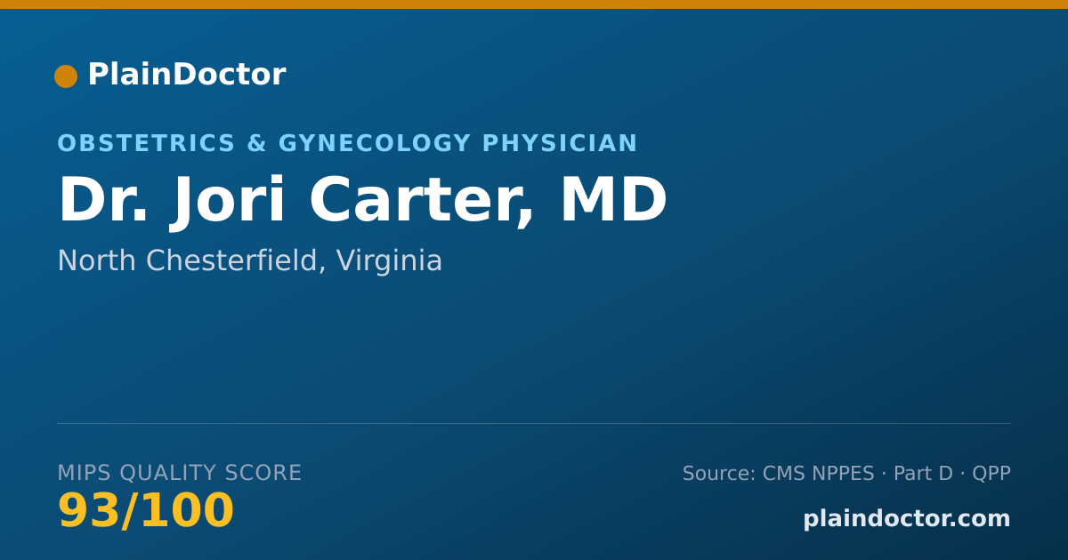Shareable card for Jori Carter, MD - Obstetrics & Gynecology Physician, North Chesterfield, VA