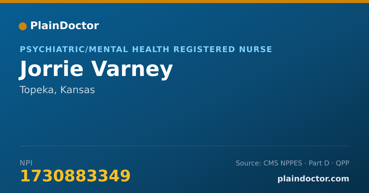Shareable card for Jorrie Varney - Psychiatric/Mental Health Registered Nurse, Topeka, KS