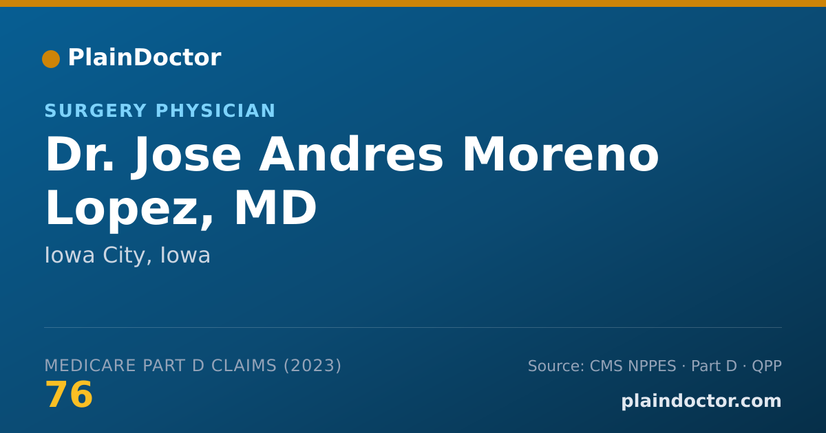 Shareable card for Jose Andres Moreno Lopez, MD - Surgery Physician, Iowa City, IA