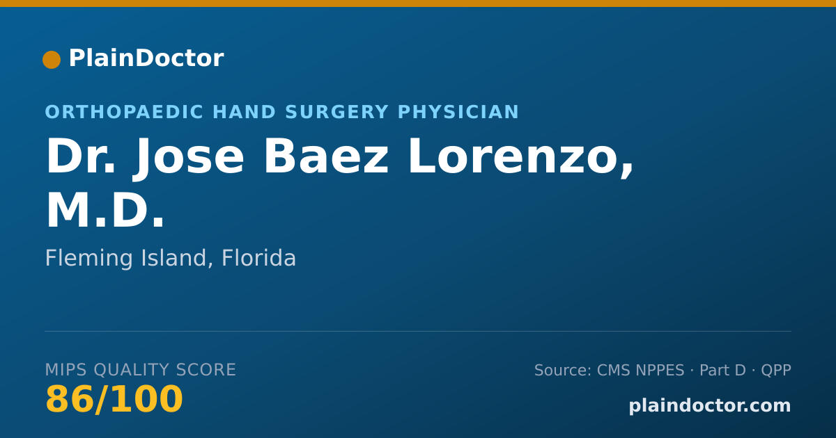 Shareable card for Jose Baez Lorenzo, M.D. - Orthopaedic Hand Surgery Physician, Fleming Island, FL