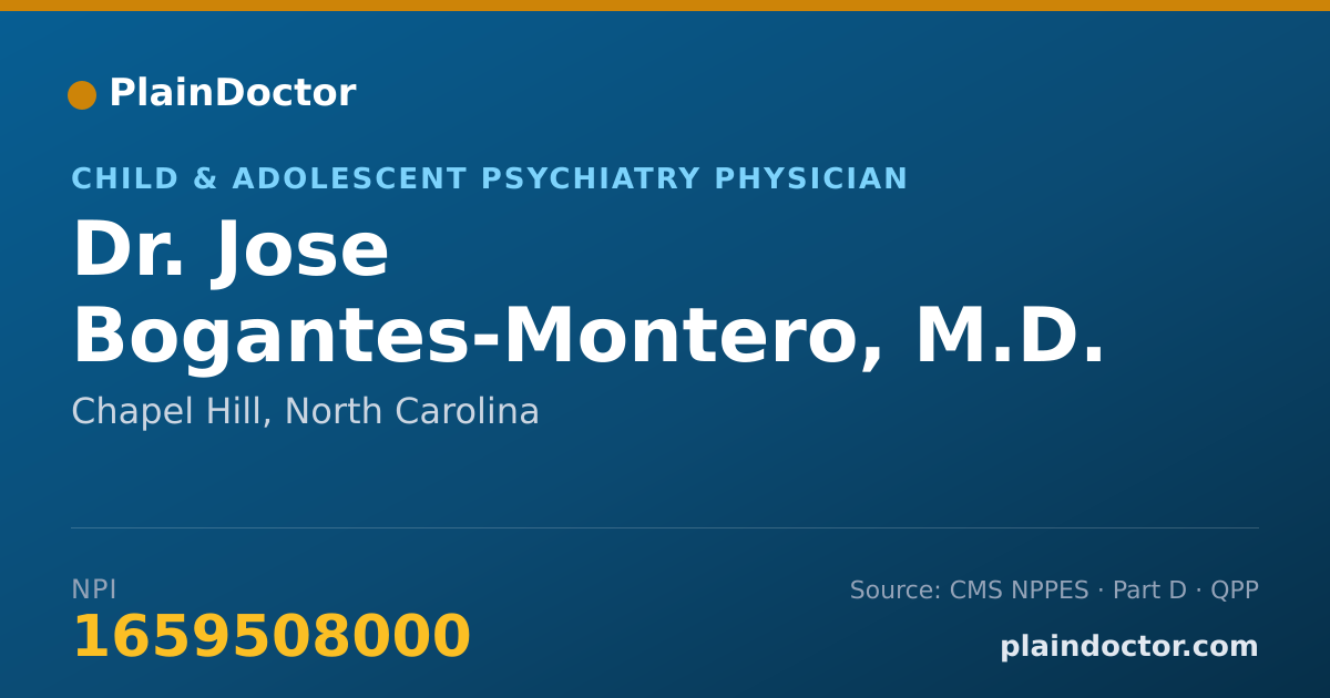 Shareable card for Jose Bogantes-Montero, M.D. - Child & Adolescent Psychiatry Physician, Chapel Hill, NC