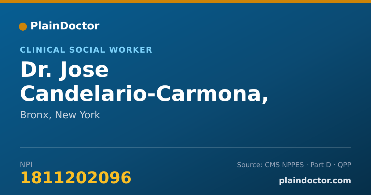 Shareable card for Jose Candelario-Carmona, LCSW - Clinical Social Worker, Bronx, NY