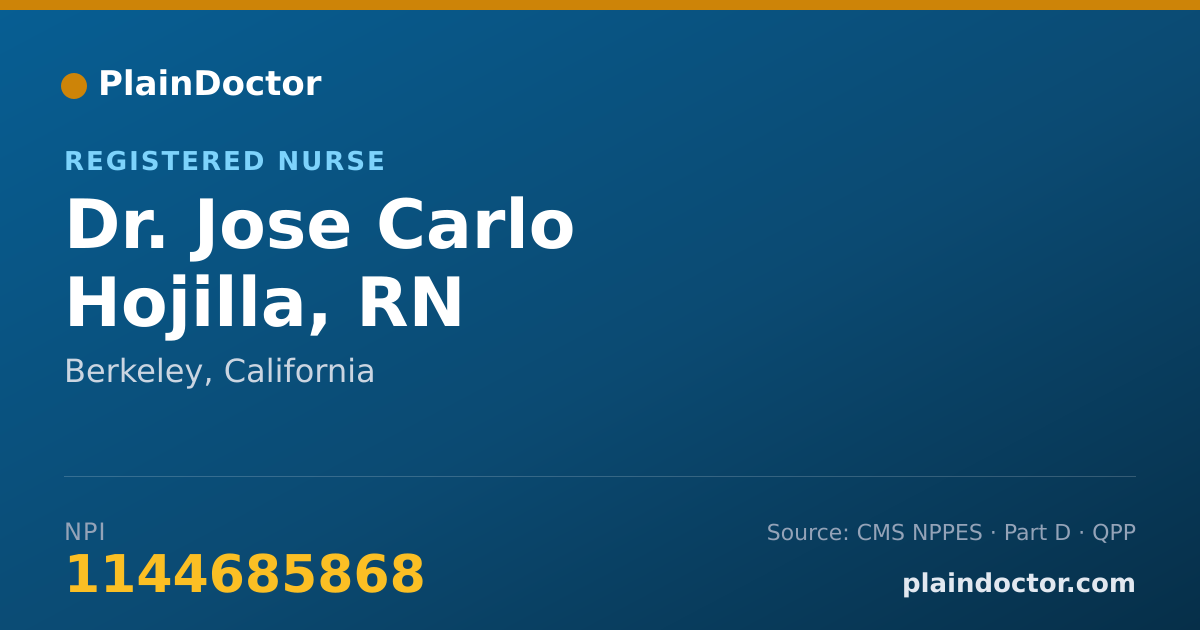 Shareable card for Jose Carlo Hojilla, RN - Registered Nurse, Berkeley, CA