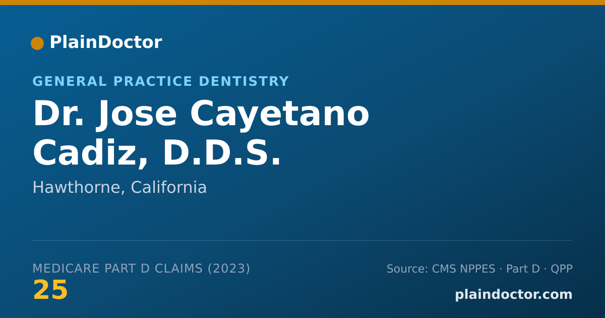 Shareable card for Jose Cayetano Cadiz, D.D.S. - General Practice Dentistry, Hawthorne, CA