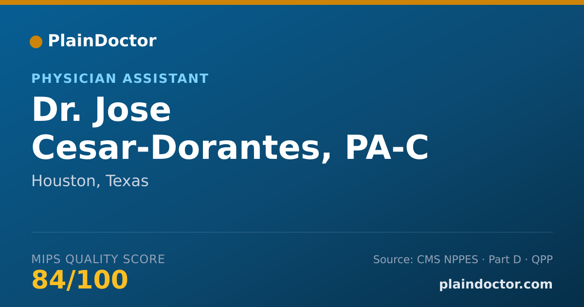 Shareable card for Jose Cesar-Dorantes, PA-C - Physician Assistant, Houston, TX