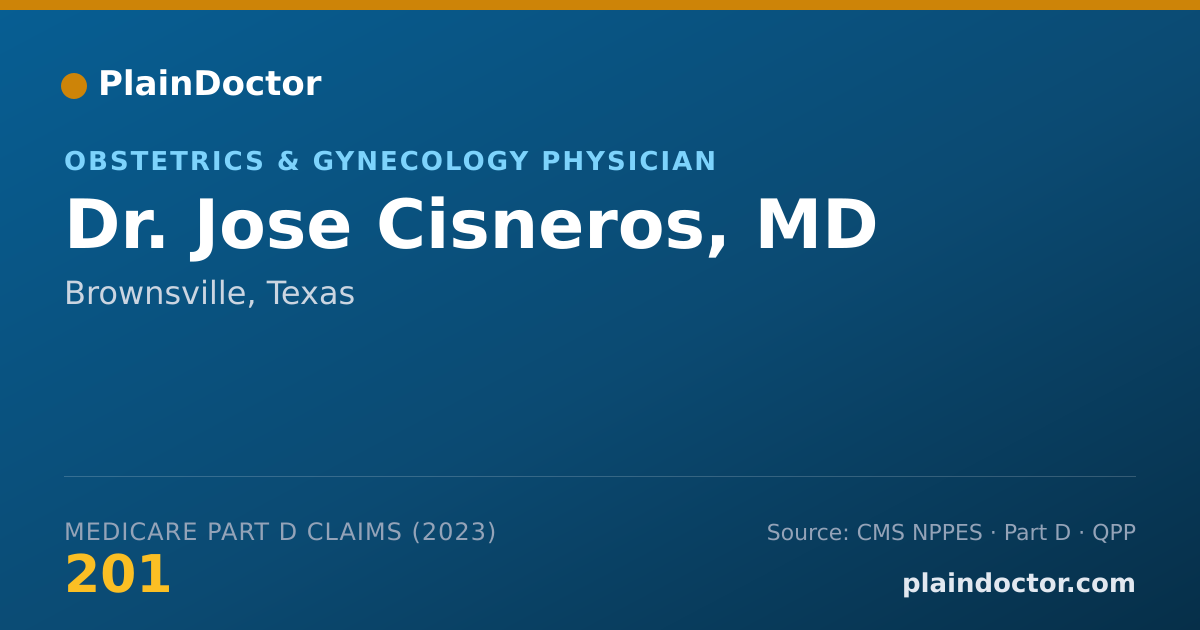 Shareable card for Jose Cisneros, MD - Obstetrics & Gynecology Physician, Brownsville, TX