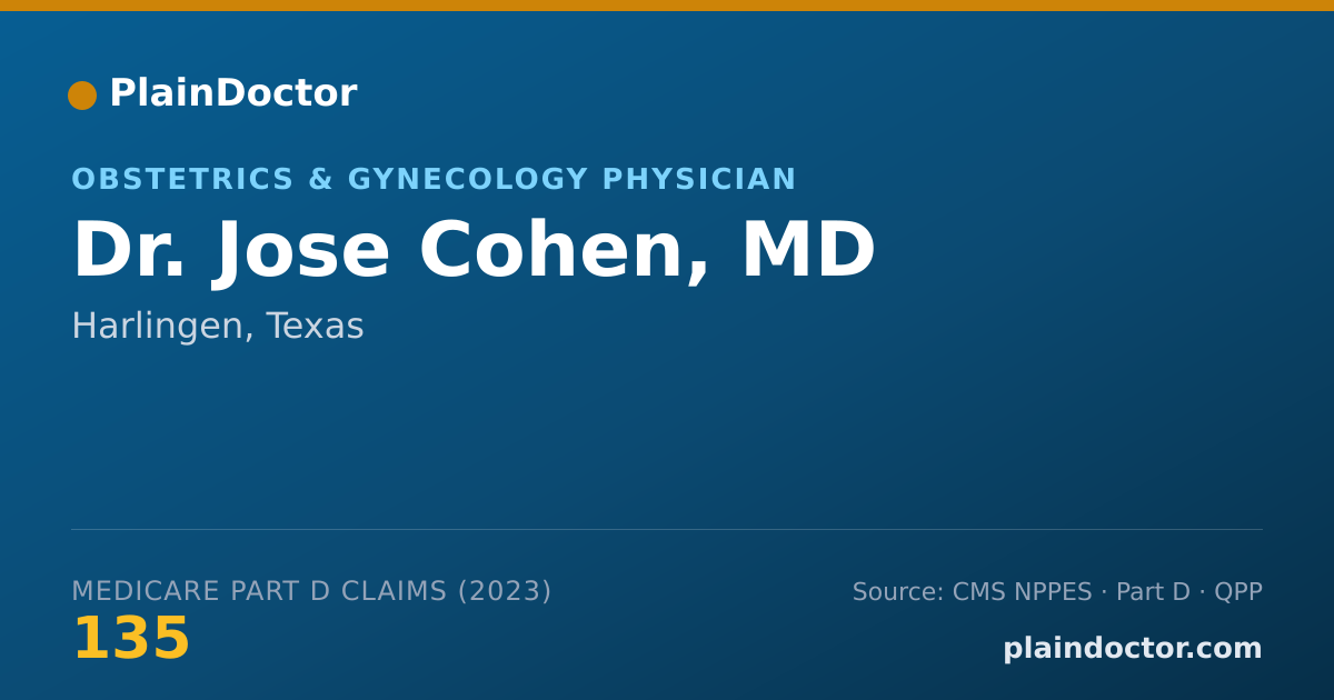 Shareable card for Jose Cohen, MD - Obstetrics & Gynecology Physician, Harlingen, TX
