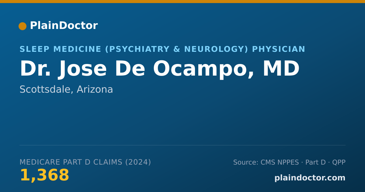 Shareable card for Jose De Ocampo, MD - Sleep Medicine (Psychiatry & Neurology) Physician, Scottsdale, AZ