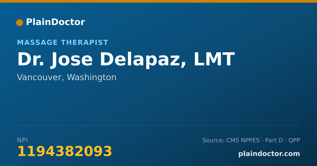 Shareable card for Jose Delapaz, LMT - Massage Therapist, Vancouver, WA
