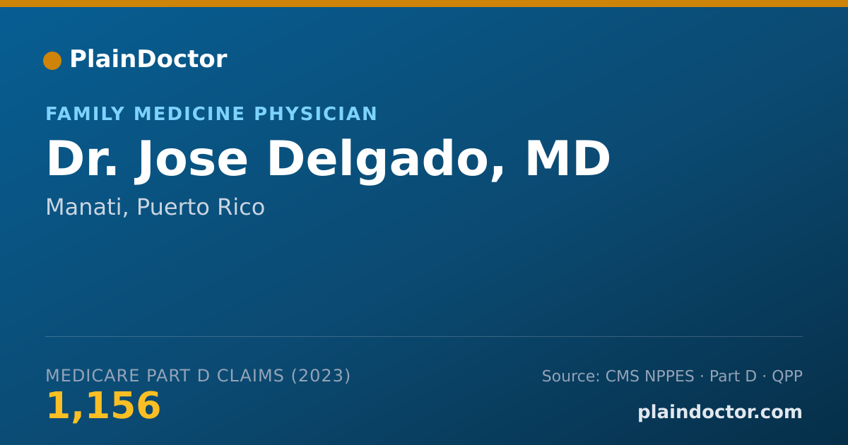 Shareable card for Jose Delgado, MD - Family Medicine Physician, Manati, PR