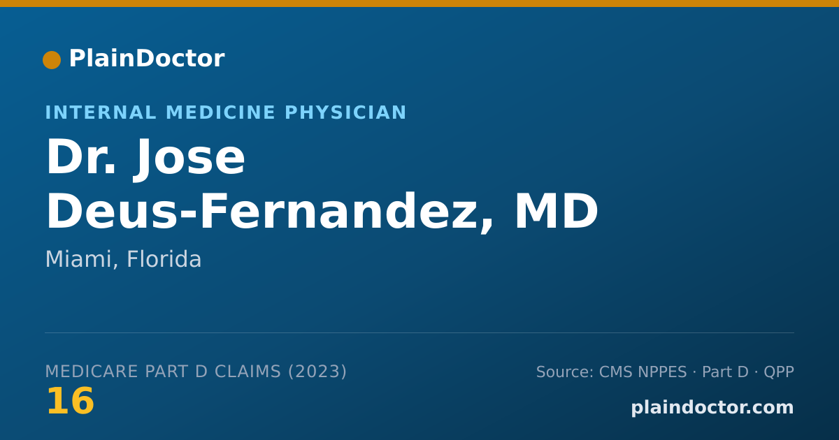 Shareable card for Jose Deus-Fernandez, MD - Internal Medicine Physician, Miami, FL