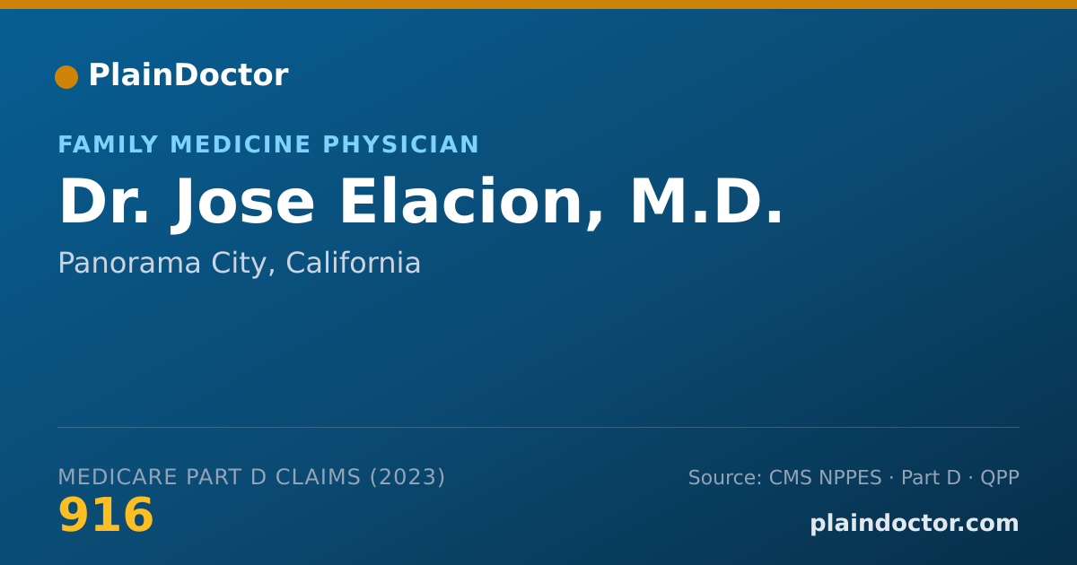 Shareable card for Jose Elacion, M.D. - Family Medicine Physician, Panorama City, CA