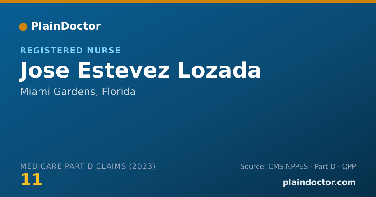 Shareable card for Jose Estevez Lozada - Registered Nurse, Miami Gardens, FL