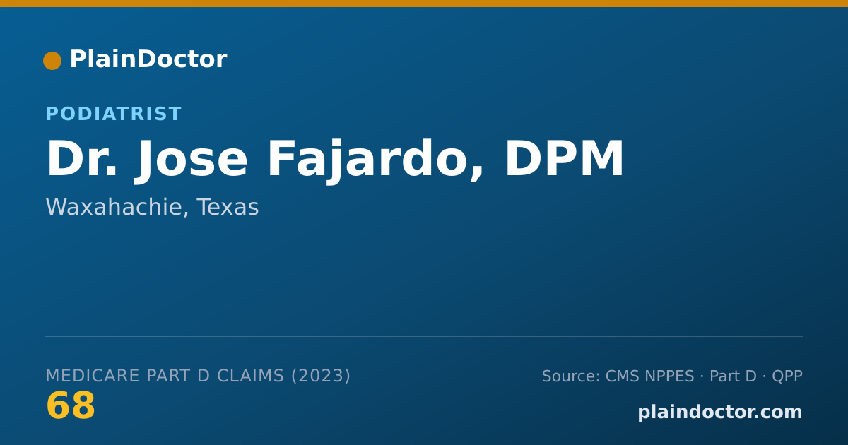 Shareable card for Jose Fajardo, DPM - Podiatrist, Waxahachie, TX
