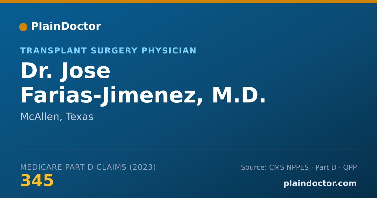 Shareable card for Jose Farias-Jimenez, M.D. - Transplant Surgery Physician, McAllen, TX