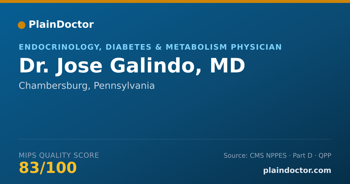 Shareable card for Jose Galindo, MD - Internal Medicine Physician, Chambersburg, PA