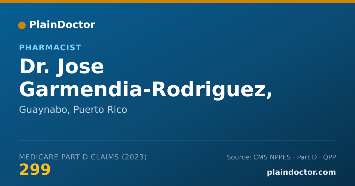 Shareable card for Jose Garmendia-Rodriguez, PHARMD - Pharmacist, Guaynabo, PR