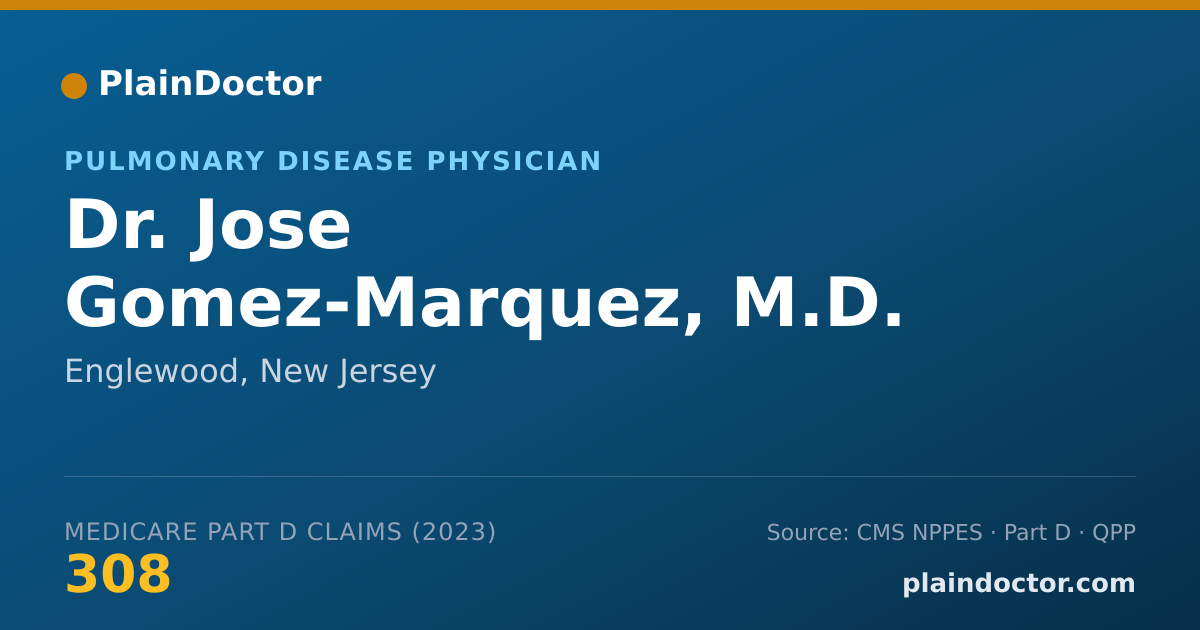 Shareable card for Jose Gomez-Marquez, M.D. - Pulmonary Disease Physician, Englewood, NJ