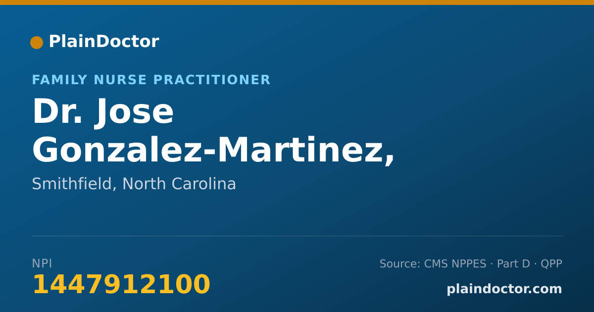 Shareable card for Jose Gonzalez-Martinez, FNP-BC - Family Nurse Practitioner, Smithfield, NC