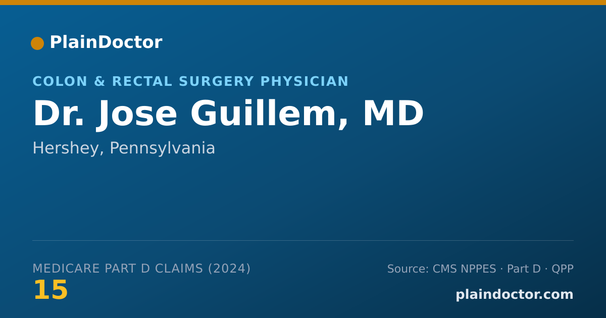 Shareable card for Jose Guillem, MD - Colon & Rectal Surgery Physician, Hershey, PA