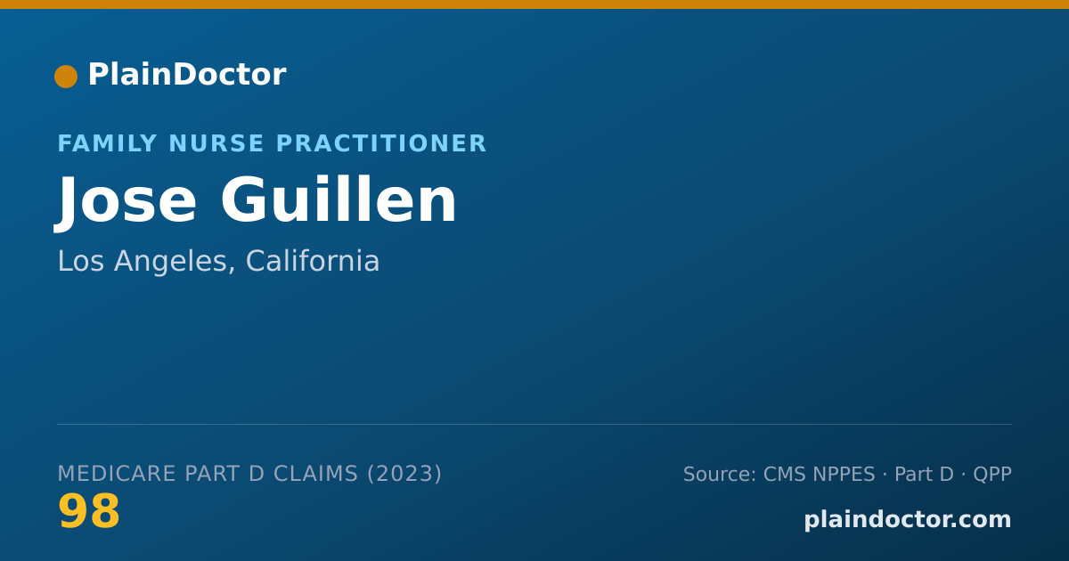 Shareable card for Jose Guillen - Family Nurse Practitioner, Los Angeles, CA