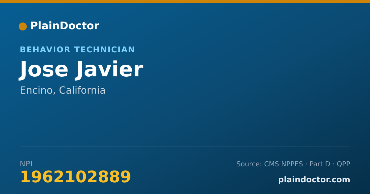 Shareable card for Jose Javier - Behavior Technician, Encino, CA