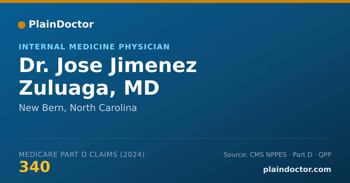 Shareable card for Jose Jimenez Zuluaga, MD - Internal Medicine Physician, New Bern, NC